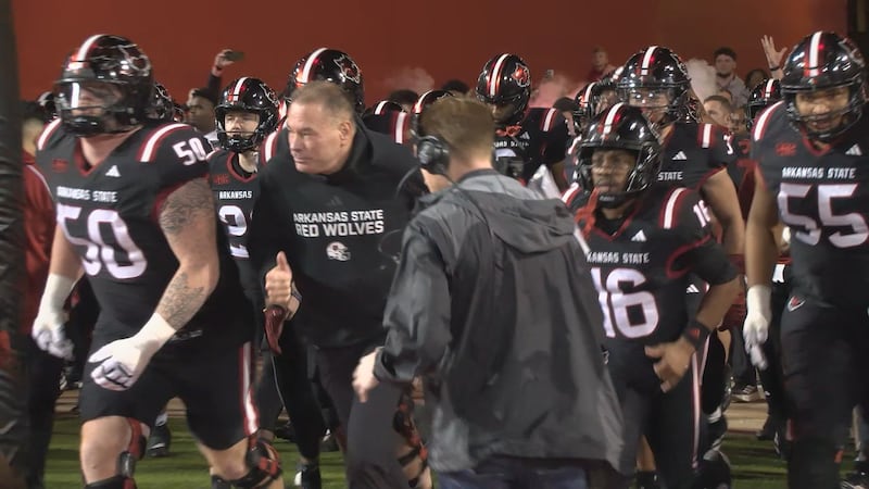 The Red Wolves take the field before the Louisiana matchup.