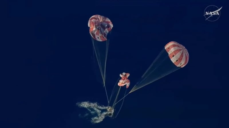 Artemis II crew splashes down after historic mission.