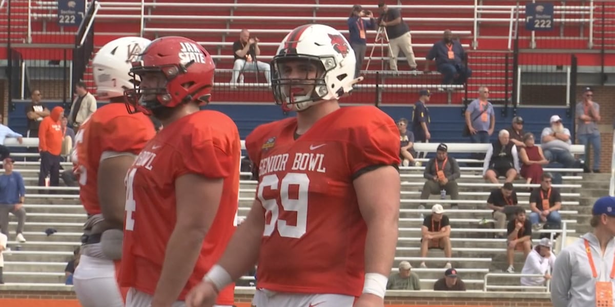 Arkansas State OL Jacob Bayer competing in 2025 Senior Bowl