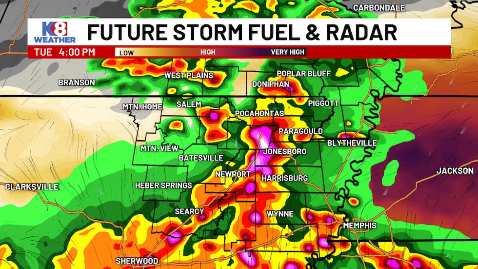 Future radar for 4 p.m. on April 28.