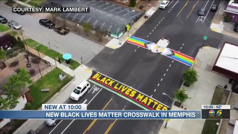 A new Black Lives Matter and rainbow crosswalk unveiled in Midtown Memphis