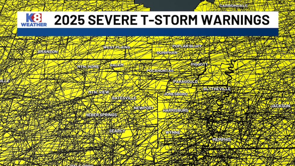 All Severe Thunderstorm warning polygons for 2025.
