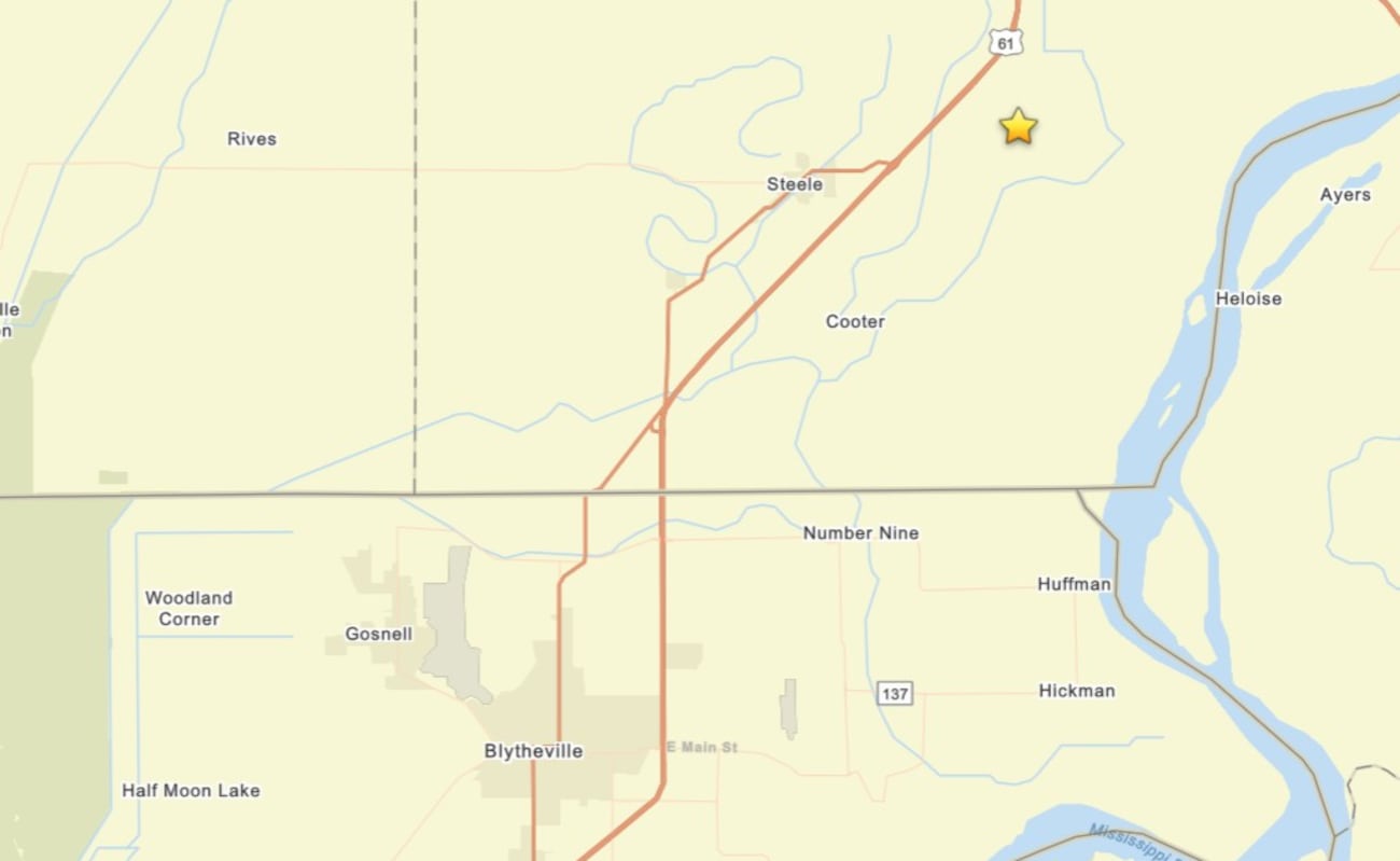 Ark R M2.5 earthquake recorded near Arkansas-Missouri border