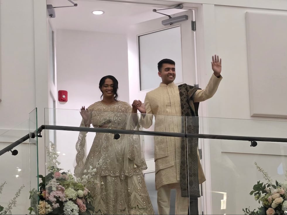 The flight was intended as a special sendoff for the newlyweds, but the helicopter never...