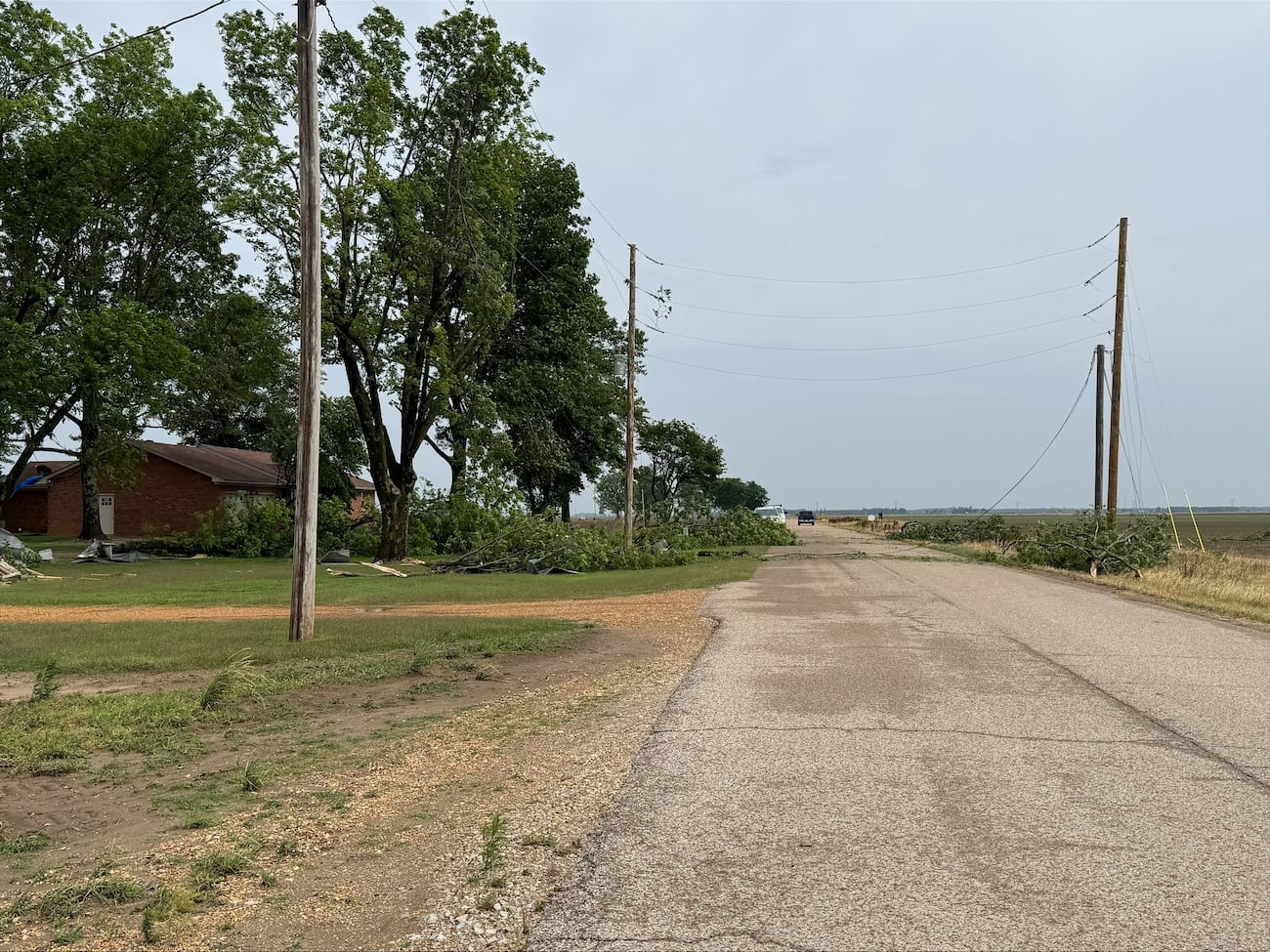 Storms topple power lines