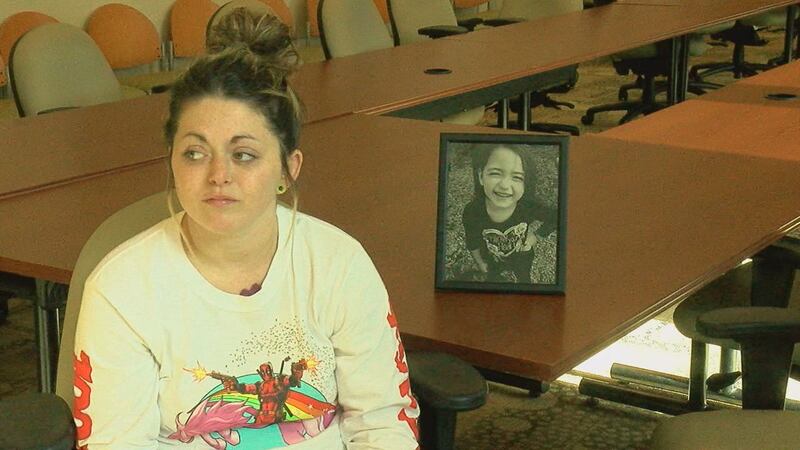 Adryanna Stone on a ventilator after furniture fell on top of her. (Source: KAIT-TV)