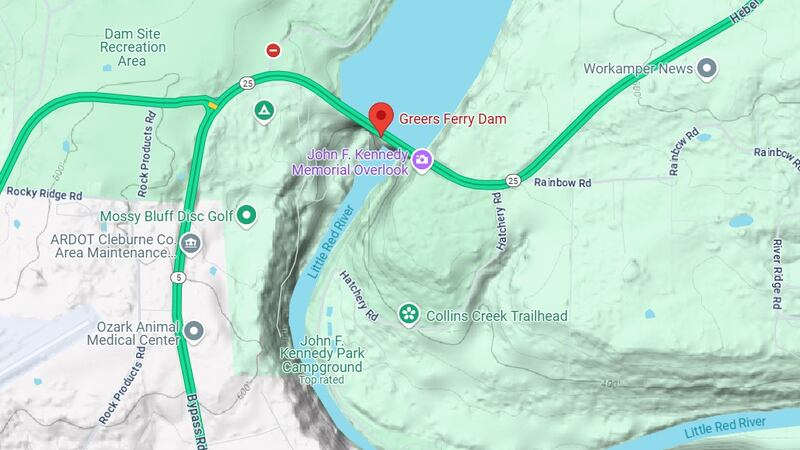 The bridge across Greers Ferry Dam will be reduced to one lane as the U.S. Army Corps of...