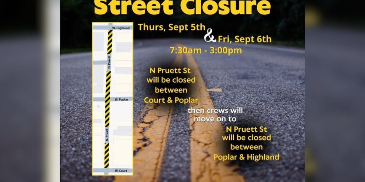 Road closure planned for service replacement