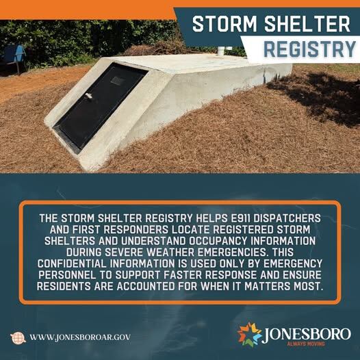 Jonesboro encourages residents to register storm shelters