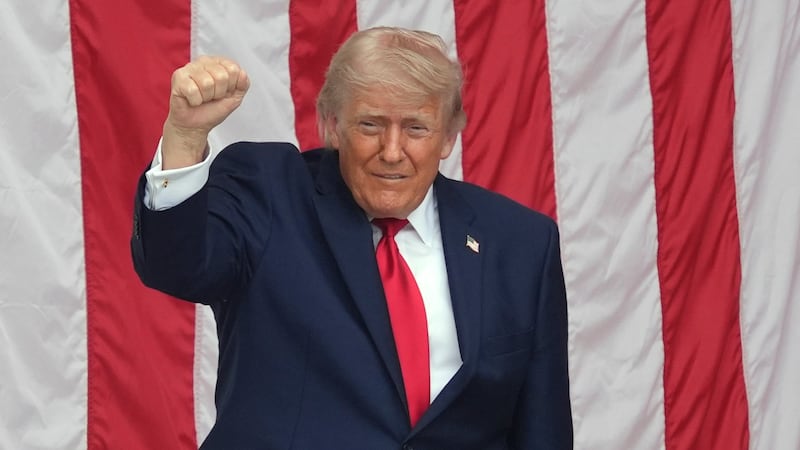 President Donald Trump speaks during the 158th National Memorial Day Observance coinciding...