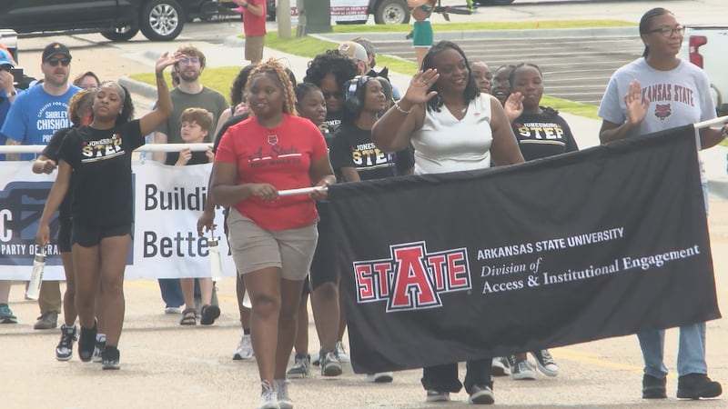 Hundreds of community members lined up to celebrate Juneteenth in Jonesboro Saturday morning.