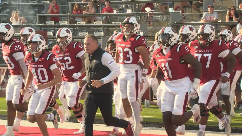 The Red Wolves take the field before the 2025 season opener vs. SEMO
