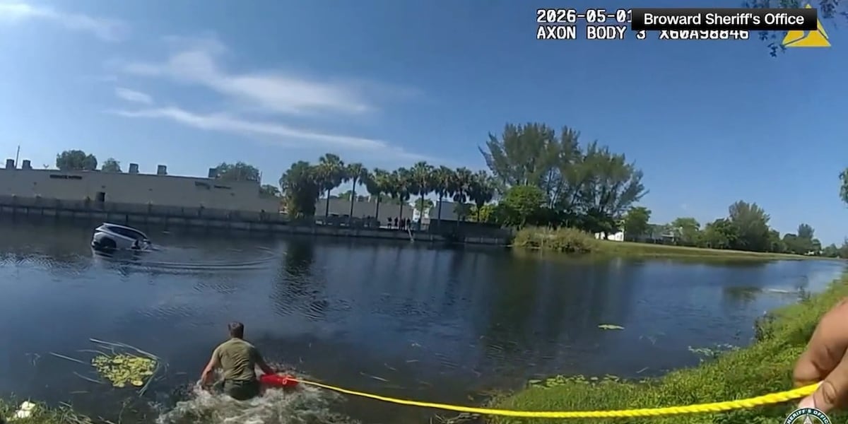 First responders save elderly driver from sinking car with seconds to spare