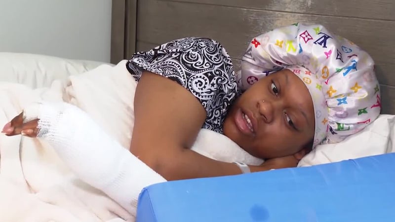 A woman spoke out for the first time since being injured in a gas station fire.