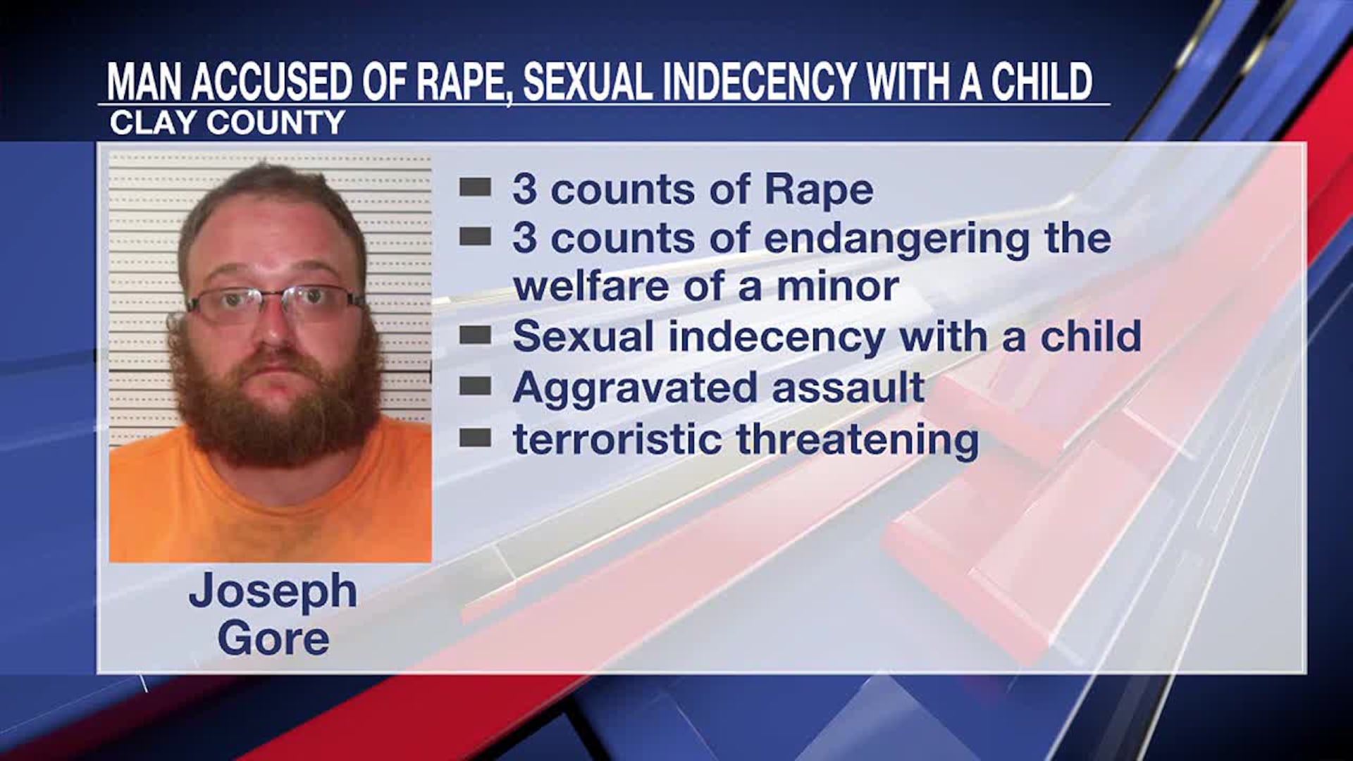 gore rape Man accused of rape, sexual indecency with a child