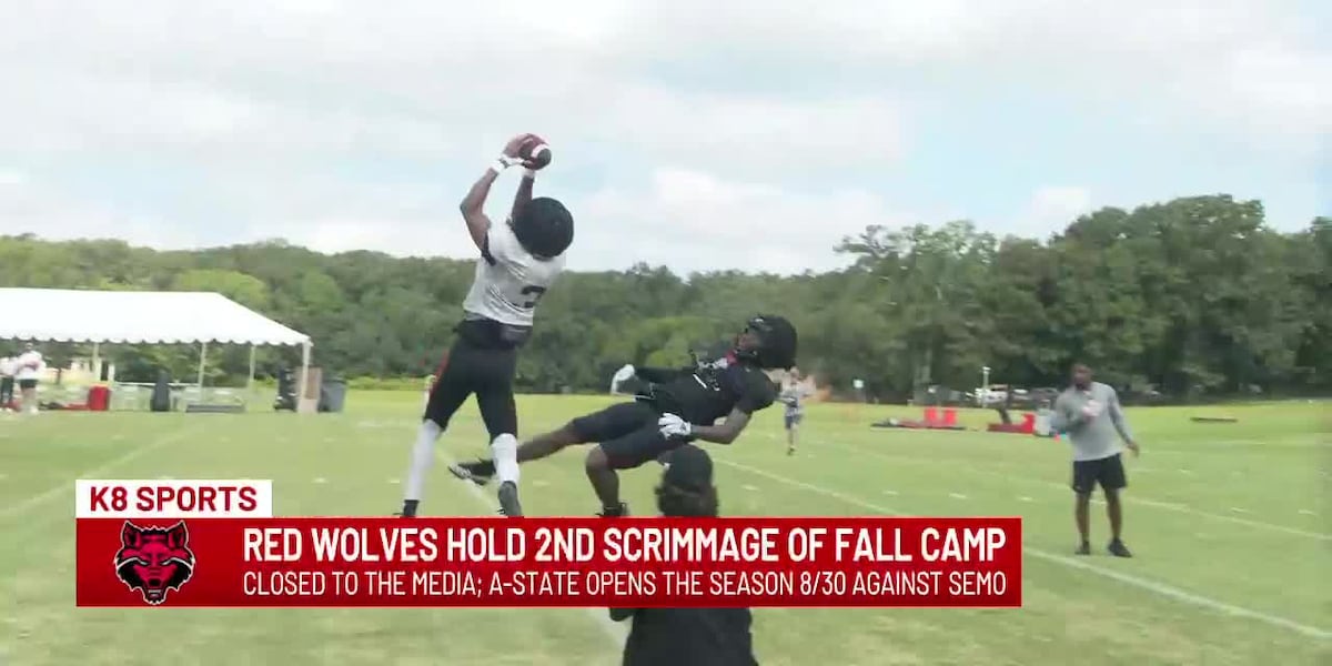 Arkansas State Football Coach Butch Jones talks after second scrimmage